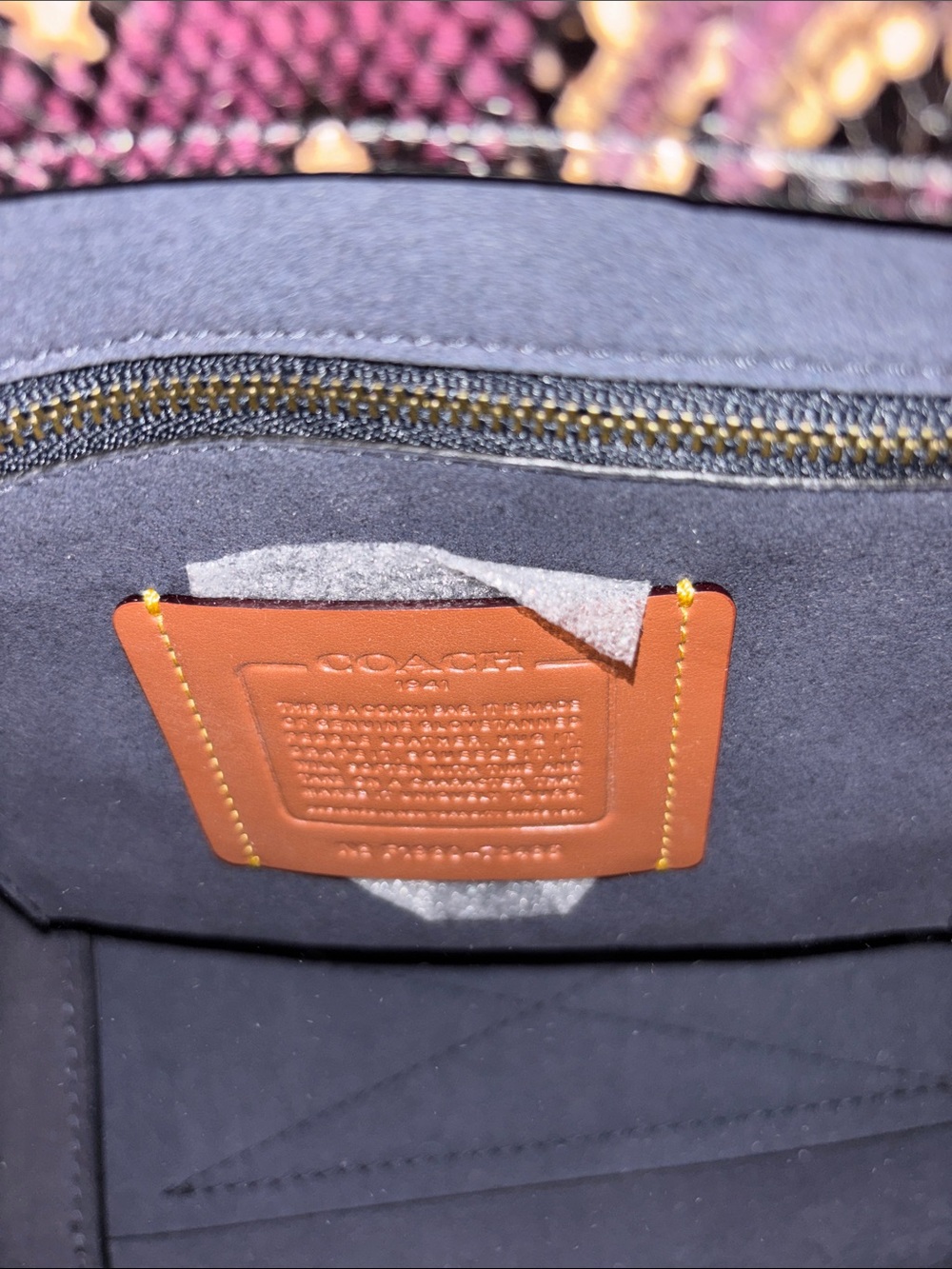 Coach Leather Top-Handle Tote in Light Blue and Dark Blue - Picture 13 of 16